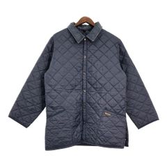 90年代 イングランド製 Barbour バブアー LIDDESDALE リッズデイル キルティングジャケット ネイビー(メンズ LARGE)中古 古着 U3075