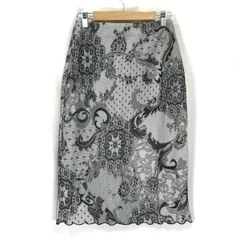 タグ付き新古品★カス ニューヨーク/KAS NEW YORK★タイトスカート/ひざ下丈【レディースXS/ペイズリー柄/グレー系】レース/Skirts◆cBH373