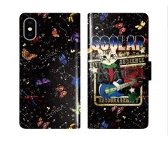 [Android One S9] iPhone14 ケース スカラー スマホケース 手帳型 iPhone16 ケース iPhone 16 15 14 Pro 13 12 Mini 11 スマホカバー 全機種対応 手帳 ScoLar ネコ ロック ギター 宇宙 
