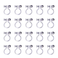 【在庫処分】ピアスなしイヤークリップ U字型イヤークリップ クリアピアス クリアパーツ イヤリング樹脂 DIY ハンドメイド ノンホールピアス 素材 20個入り（トランスペアレント）