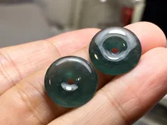 RS10-96 氷種 深青灰 玉壁 平安守り 天然ドグアテマラ産 A貨 本翡翠 ルース ネックレス