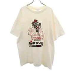 Hanes ヘインズ 90s USA製 オールド AJAX Tools 半袖 Tシャツ XL アイボリー シングルステッチ メンズ 古着