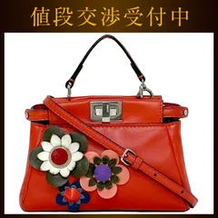 フェンディ ２way バッグ マイクロ ピーカブー f-21342 レッド