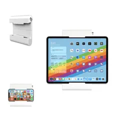 WANPOOL タブレット壁マウント ユニバーサルキッチンホルダー iPhone iPad Pro Air Mini その他4.5~12.9インチのスマートフォンとタブレットに対応 (ホワイト)