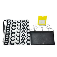 ◆未使用品◆ MARC JACOBS マークジェイコブス レザー ショルダーバッグ ウォレットショルダー 財布 ブラック 保存袋有 V76991NC