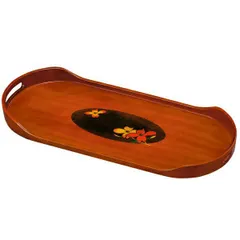 紀州塗り 尺６寸 お盆 コーヒートレー 栃杢 花みずき おぼん トレイ 日本製 国産