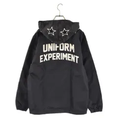 UNIFORM EXPERIMENT (ユニフォームエクスペリメント) 16AW フードカモフラ切り替え サテンナイロンジップアップジャケット パーカー ブラック UE-167043のサムネイル