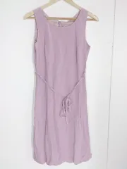 ◇ ◎ Aylesbury アリスバーリー ウエストベルト付 リネン混 ノースリーブ 膝丈 ワンピース パープル系 レディース 【中古】 【1002800935147】