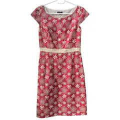 DD116 TOCCA トッカ 刺繍ワンピース レッド レディース 2サイズ