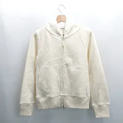 ◇ ⊇ HUMAN WOMAN ヒューマンウーマン シンプル 無地 長袖 パーカー サイズM アイボリー レディース E  【1504240023021】のサムネイル