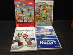 NewスーパーマリオブラザーズWii, ファミリートレーナー, マリオカートWii, Wii Sports Resort Wii ソフト 4点まとめて mGG011 ● ★