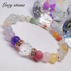 23.天然石 パワーストーン レインボー ブレスレット 数珠 15cm ムーンストーン