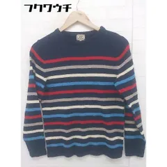 ◇ green label relaxing UNITED ARROWS ボーダー ウール ニット セーター サイズS ネイビー マルチ メンズ  【中古】 【1109010009740】