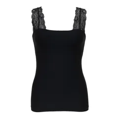 ルシアン ブラトップ カップ付き タンクトップ レース キャミソール インナー 夏 春 秋 冬 黒 ブラック