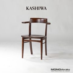 ダイニングチェア 柏木工 KASHIWA OBA21 ソフィー 板座(4) ハーフアームチェア ナラ材 無垢材 オーク材 ダークオーク ナチュラルモダン 和モダン シンプル 飛騨 IDC大塚