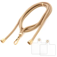 【迅速発送】ベルモンド スマホ ショルダーストラップ スマホストラップ ネックストラップ スマホ用 ショルダー 携帯用 挟むだけ 首掛け 肩掛け 斜めがけ 紐 長さ調整可能 後付け BELLEMOND B0802 光沢ゴールド金具 マットゴールド金具
