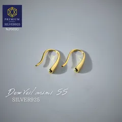 “すっと耳もと、ぐっと洗練。“　極小　ティアドロップ　フックピアス — Dew Veil mini〈SS〉ゴールド　#P069G