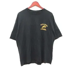 ロデオクラウンズ Rodeo Crowns Tシャツ カットソー 五分袖 クルーネック バックプリント オーバーサイズ L 黒 ブラック /CT