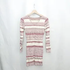 ◇ ⊂ RESEXXY リゼクシー ボーダー柄 長袖 ミニ ワンピース サイズS ピンク系 レディース E  【1502180073229】