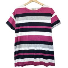 CLOSSHI クロッシー しまむら Tシャツ 半袖 トップス ピンク横ストライプ デザイン