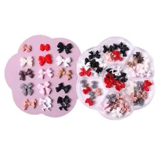 ネイルパーツ リボン 蝶 3D 立体 蝶結び ロリポップ パール黒白リボン 収納ケース入 ジェルネイル レンジ ネイルアートネイルアートジェルネイル (ミクス)