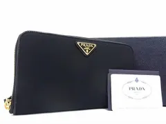 ■新品■未使用■ PRADA プラダ 1M0506 テスートナイロン×レザー ラウンドファスナー 長財布 ウォレット ブラック系 BL3723