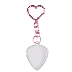 KIZAI キザイ ギターピック収納ケース QC0362-C ティアドロップ ピンクハート キーホルダータイプ 1個入り ピック透明コレクションボックス