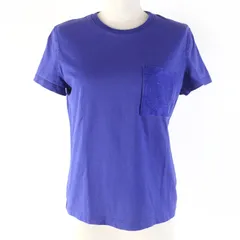 美品☆HERMES エルメス 23SS 3E4620DL コットン100％ H刺繍ポケット 半袖Ｔシャツ トップス ブルー系 38 フランス製 レディース HERMES - 美品☆HERMES エルメス 23SS 3E4620DL コットン100％ H