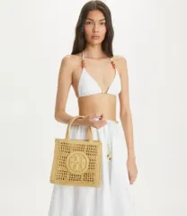 Tory Burch(トリーバーチ) エラ ハンド かぎ針編み ミニ 女性 レディース 夏 バカンス ネッティング 手編み トートバッグ バッグ