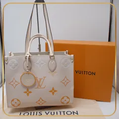 今だけ最低価格！！◼︎極美品◼︎ルイヴィトン LOUIS VUITTON オンザゴーMM M45717 バッグ 型押しレザー モノグラムアンプラント 正規品 箱付き 保存袋付き ベージュ系 トートバッグ【返品返金保証あり】