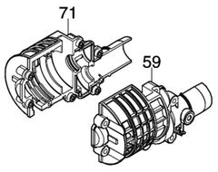 マキタ makita 18V 充電式スプリットモータ MUX19DZ 用 モータハウジングセット品 1830E0-1 部品 補給 修理 パーツ 刈払機 草刈 草刈機のサムネイル