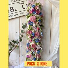 母の日❤︎プレゼント ドライフラワー❤︎縦長ガーランド 縦長スワッグ