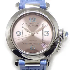 カルティエ Cartier 腕時計 パシャC W3108199 サンレイ ピンク/ラベンダー文字盤 2005年 クリスマス 限定モデル デイト ライトブルー クロコダイルレザーベルト SS 自動巻き 【箱・保付き】 【中古】のサムネイル