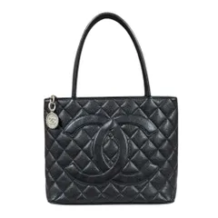 シャネル 復刻トート マトラッセ トートバッグ キャビアスキン ブラック レディース  CHANEL  中古 シャネル