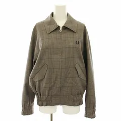 フレッドペリー FRED PERRY カバンジャケット CABAN JACKET アウター グレンチェック柄 麻 リネン混 UK10 グレー 紺 ネイビー F6335 /YTのサムネイル