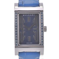 ブルガリ BVLGARI RT39S レッタンゴロ ブルーダイヤモンド クォーツ レディース 美品 R#141372