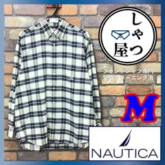 ★美品★SD8-270★90's★好配色★雰囲気抜群【NAUTICA ノーティカ】片ポケット 長袖 ボタンダウン チェックシャツ【メンズ M】ベージュ 古着