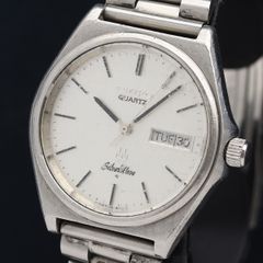 세이코 실버 웨이브 8229-8000 QZ 실버 문자판 남성 시계 2000000 NSK MST