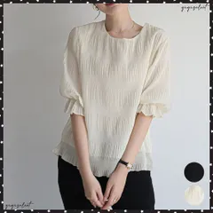 ブラウス レディース プリーツブラウス夏大人可愛い 薄手カットソー ラウンドネック 夏トップス オフィスカジュアル おしゃれシフォンブラウス 5分袖プルオーバーオフィス ブラウス シャツブラウス韓国 きれいめ 通勤夏服
