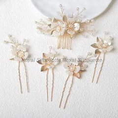 ヘアアクセサリー ヘアピン 花 5個セット ホワイト 白 パール ヘアクリップ ヘッドドレス パーティ ブライダル ホワイト 二次会 発表会 結婚式 きれいめ お呼ばれ 謝恩会 演奏会 レディース 披露宴