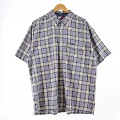 古着 トミーヒルフィガー TOMMY HILFIGER JEANS 半袖 ボタンダウン チェックシャツ メンズXL/eaa341001