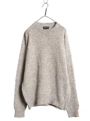 【お得なクーポン配布中!】 80s USA製 ランズエンド ニット セーター メンズ L / ヴィンテージ ウール 長袖ニット クルーネック 無地 シンプル プルオーバー トップス