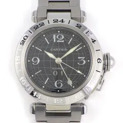 カルティエ Cartier 腕時計 パシャC メリディアン W31049M7 ブラック文字盤 黒 カレンダー 夜光インデックス GMT SS 自動巻き 【中古】のサムネイル
