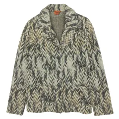 美品 90s ミッソーニ MISSONI ヴィンテージ ウール ヘリンボーン テーラード ジャケット ブレザー アウター 3B 背抜き イタリア製 vintage old アーカイブ サイズ44 グレー系 メンズのサムネイル