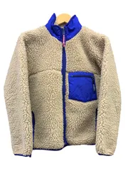 patagonia (パタゴニア) 80s 三角タグ USA製 レトロパイルカーディガン フリース パーカー 23011 XS ベージュ ブルー メンズ/025