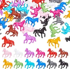 PH PandaHall 48個 馬 樹脂製 12色 うま ペンダント ダック チャーム ネックレス イヤリング ブレスレットを作る 素材 アクセサリーパーツ ジュエリーを作るDIYクラフト(カラフル)