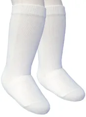 【人気商品】12cm 日本製 - 脱げにくい仕様 15cm 無地 ハイソックス ホワイト ベビーストーリー