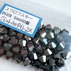 ジェットヘマタイト2X5㎜50個 スワロ#5328