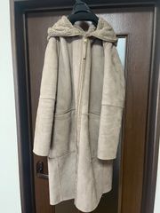 ZARA ムートンコート フード付き リバーシブル ボア