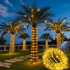 【人気商品】(ストリングライト ストリングライト 暖色 LED 12m ソーラー 100LED) Lecone
